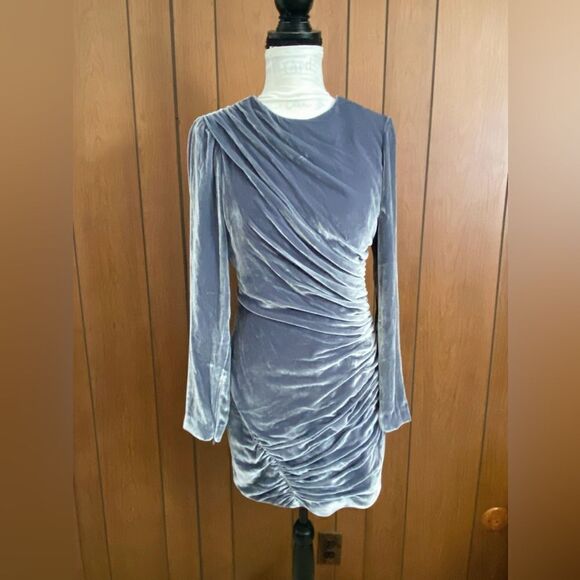 CINQ À SEPT Rebeka Gathered Velvet Mini Dress size 8 - Picture 7 of 14